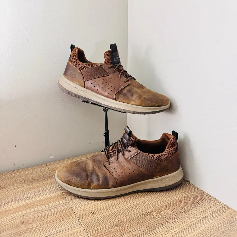 Skechers Delson Axton sneakers Brown Leather Men’s Size 12
